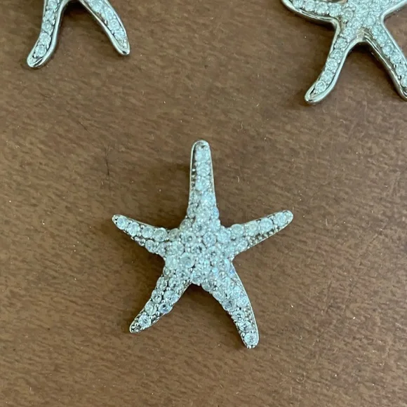 Sterling Silver 925 and crystal starfish pendant and drop earrings- boutique - Picture 8 of 16